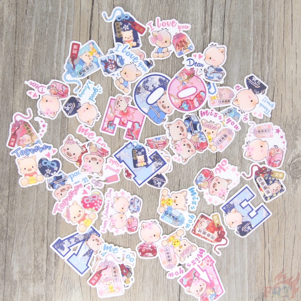 Set 40 nhãn dán trang trí hình chú heo dễ thương