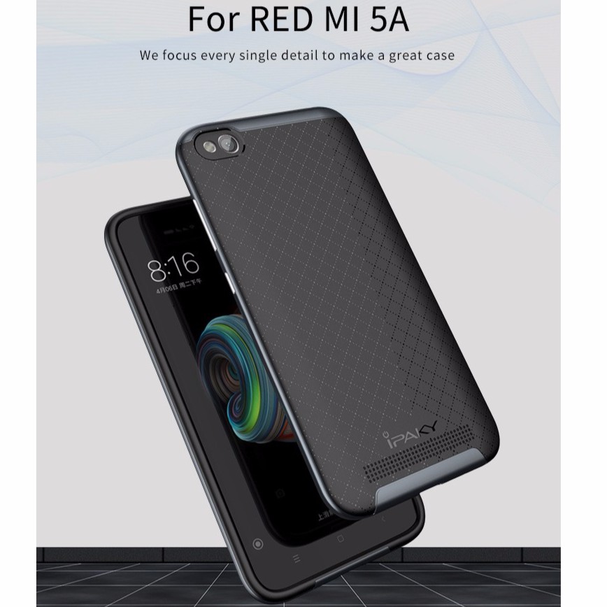 Xiaomi Redmi 5A - Ốp Lưng Chống Sốc Ipaky Chính Hãng Viền Xám Đen
