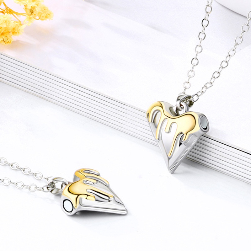 Flgo 1 Cặp Vòng cổ Nam Châm Hình Trái Tim Cho Cặp Đôi Sáng Tạo