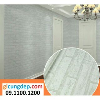 14m (7m2) Giấy dán tường giả gạch trắng