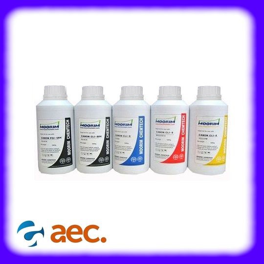 Bộ 5 bình mực in phun Moorim Hàn Quốc chai 100ml  dành cho máy in Canon