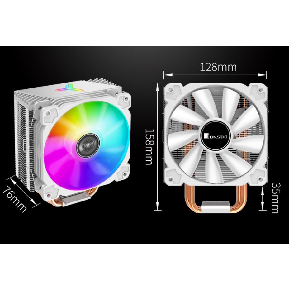 Quạt Tản Nhiệt, Fan CPU Led RGB Jonsbo CR1000 White - Hỗ Trợ All CPU