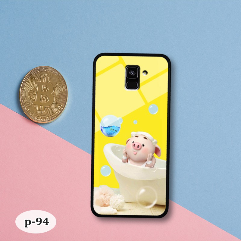 Ốp lưng kính 3D Samsung A8 Plus 2018- hình cute