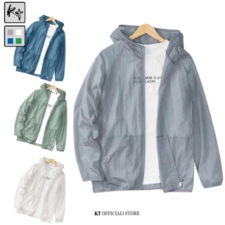 Áo khoác KT KT-F01 lụa lạnh mỏng thoáng khí dáng rộng che nắng size S-4XL thể thao thời trang unisex