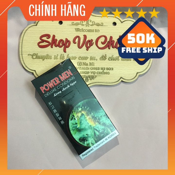 [CHÍNH HÃNG]BAO CAO SU POWER MEN CÁ NGỰA HỘP 12 CHIẾC CHỐNG XT SỚM