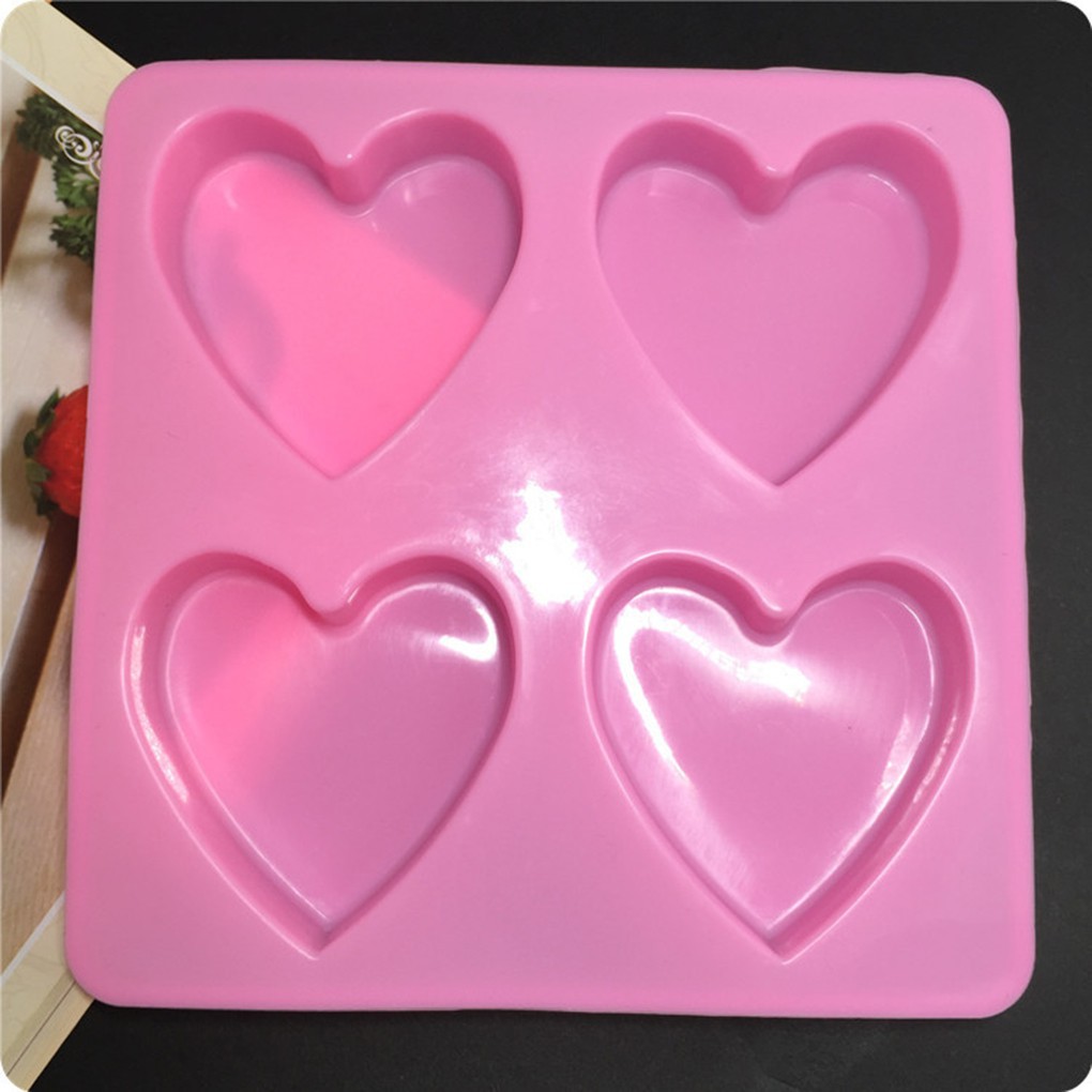 Khuông Xà Phòng Tự Làm, Khuông Trái Tim 4 Lưới, Khuông Bánh Silicon