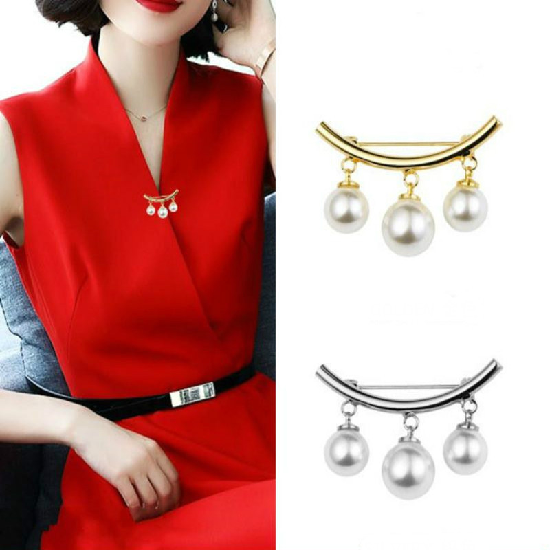 Ghim cài áo hình chữ One đính ngọc trai giả thời trang cho nữ
