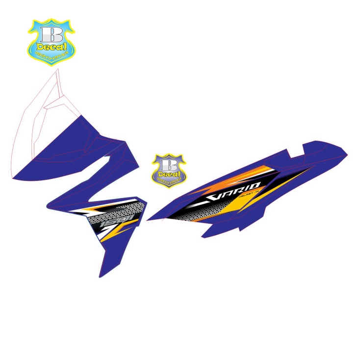 ( Quí khách vui lòng mang ra tiệm cho thợ dán ) Tem vario 2017 xanh