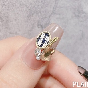 Charm viền kim loại trang trí móng tay - Charm nail họa tiết caro