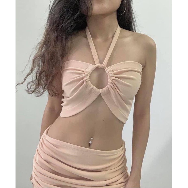 [ HÀNG CAO CẤP+ ẢNH SÀN] Bikini 2 mảnh tam giác ngược váy tầng kín đáo