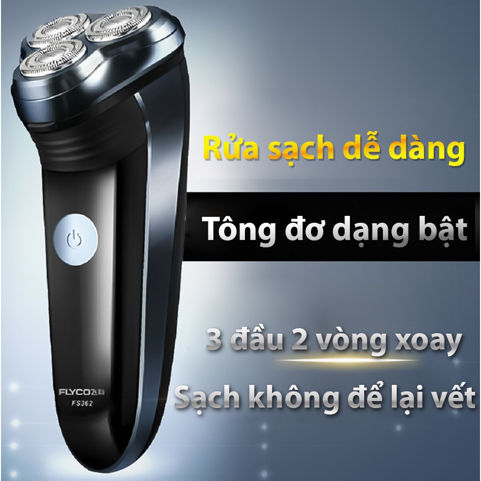 Máy cạo râu đa năng 3 lưỡi kép flayco, Máy cạo râu cạo sát, êm, sạc pin nhanh, chống nước,