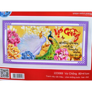 Tranh thêu chữ thập Vợ chồng 223069