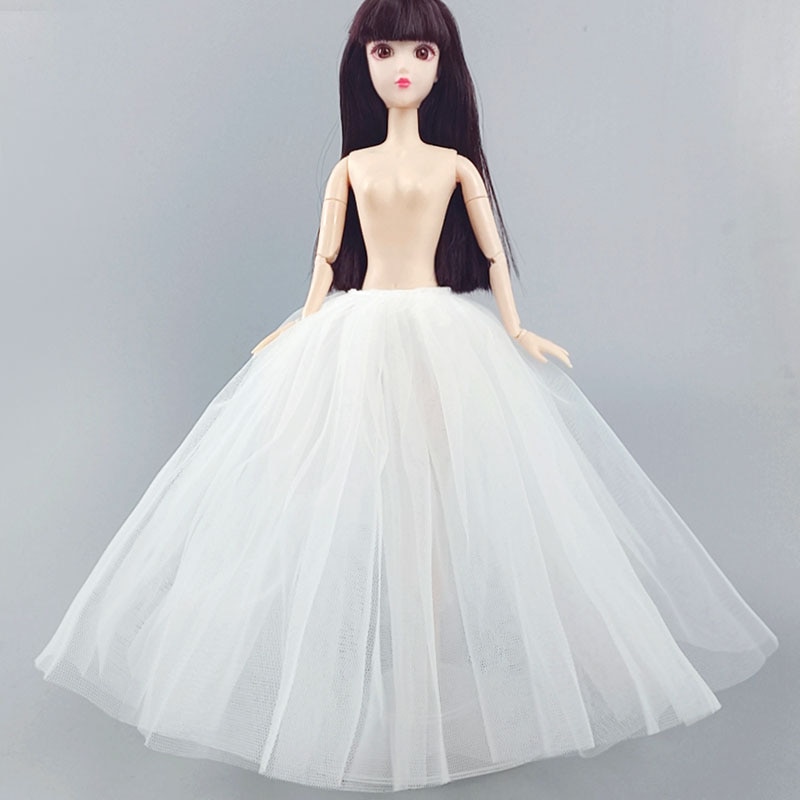 Váy Cưới Màu Trắng Cho Búp Bê Barbie Tỉ Lệ 1 / 6