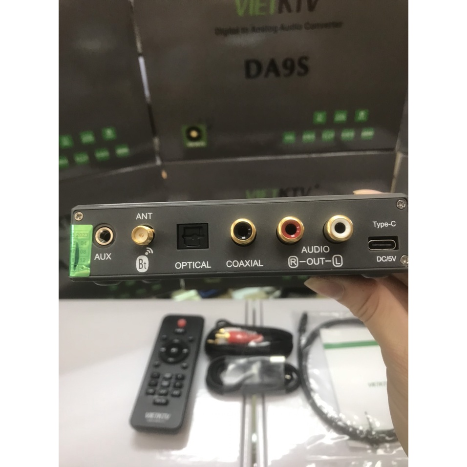 DAC VietKTV DA9 xử lý âm thanh - Chuyển đổi Quang sang AV, USB , Bluetooth Hàng chính hãng, Chuyển quang VietK DA9S