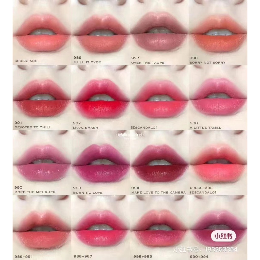 (Hàng Mới Về) Son Kem Lì Mac New 991 / 989 / 988 / 998 / 997 / 990 / 987 | BigBuy360 - bigbuy360.vn