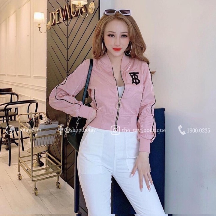 Áo Khoác Lửng Nữ Cao Cấp Phi Xà Cừ   Thêu Logo Thời Trang Cực Sang Chảnh  mẫu Mới 2020- Hàng có sẵn | BigBuy360 - bigbuy360.vn