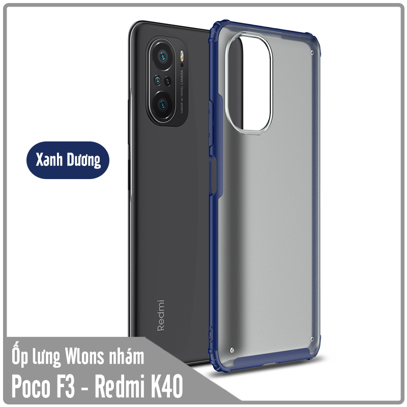 Ốp lưng chống sốc cho Xiaomi Poco F3 - Redmi K40 nhám viền màu WLONS
