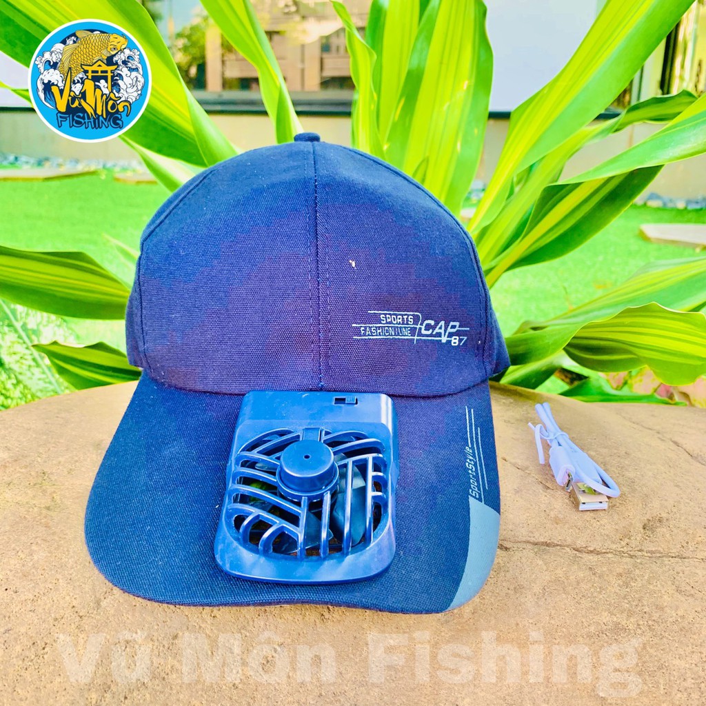 Mũ Lưỡi Trai Câu Cá Dã Ngoại Gắn Quạt Siêu Mát - Vũ Môn Fishing