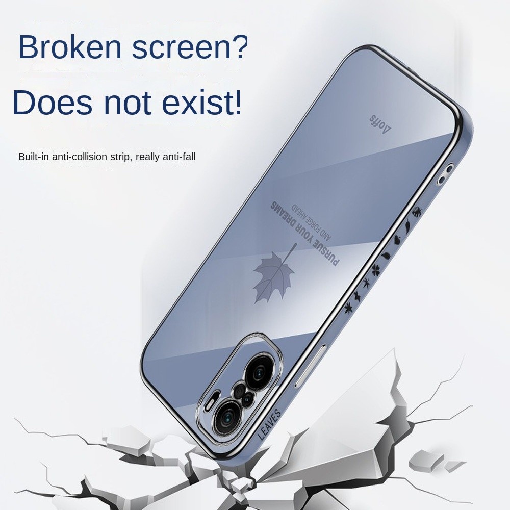 Ốp Điện Thoại Viền Vuông Chống Sốc Họa Tiết Lá Phong Sang Trọng Cho Xiaomi 12 11 Mi 11T 10T Pro Mi 11 Lite 5G NE Poco F3 M3 X3 Pro