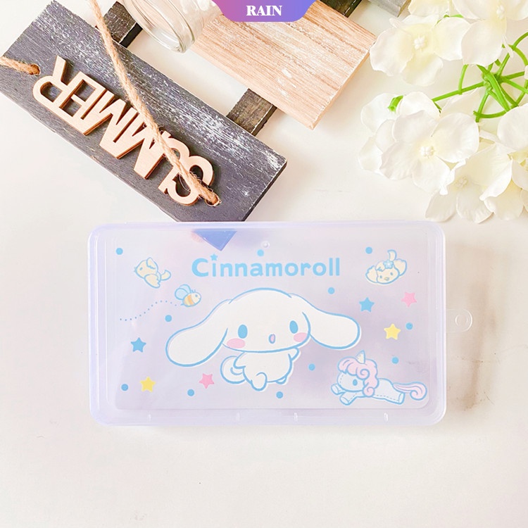 Hộp Đựng Khẩu Trang Trong Suốt In Họa Tiết Hello Kitty/ My Melody Kuromi Marvel Dễ Thương Dành Cho Bé