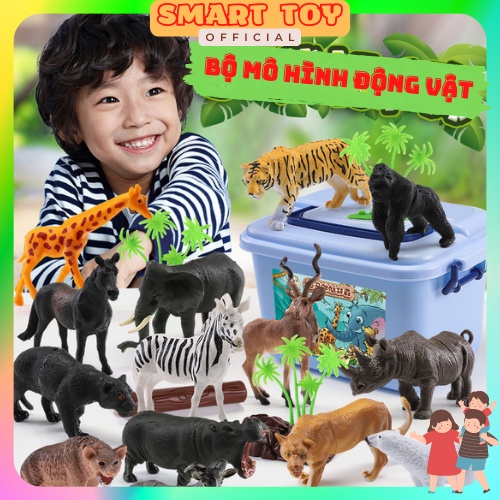 Bộ đồ chơi mô hình động vật 58 chi tiết cho bé khám phá, đồ chơi giáo dục cho bé yêu