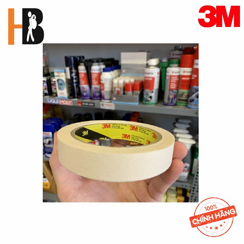 Băng keo giấy 3M Masking Tape 320 Trắng - che chắn trong sơn phủ