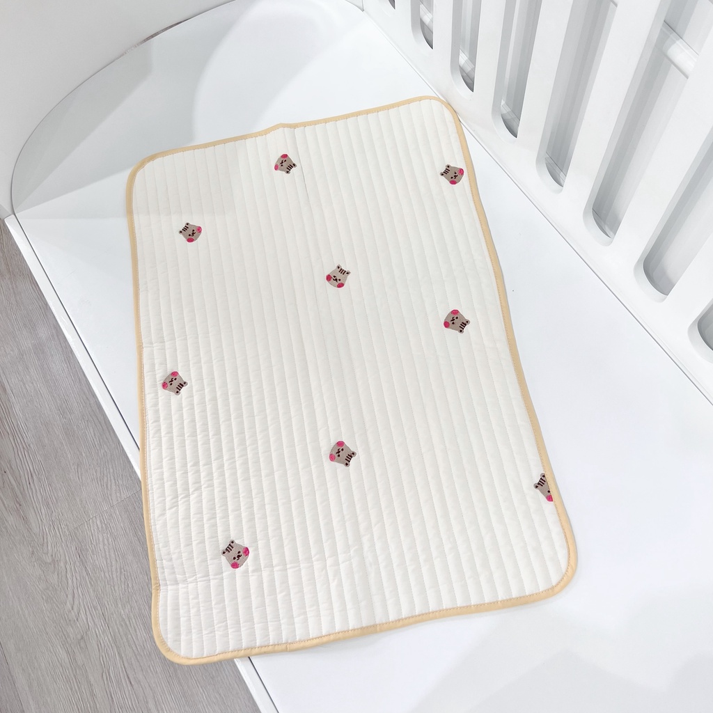 Thảm Điều Hòa Cho Bé Xuất Hàn Chất Liệu Cotton 100% Chần Bông Thoáng Mát Thấm Hút Tốt An Toàn Cho Bé