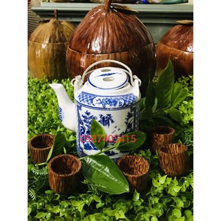 bình đựng ấm trà trái dừa