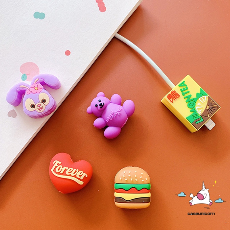 Phụ kiện bảo vệ đầu dây cáp kiểu hoạt hình dễ thương