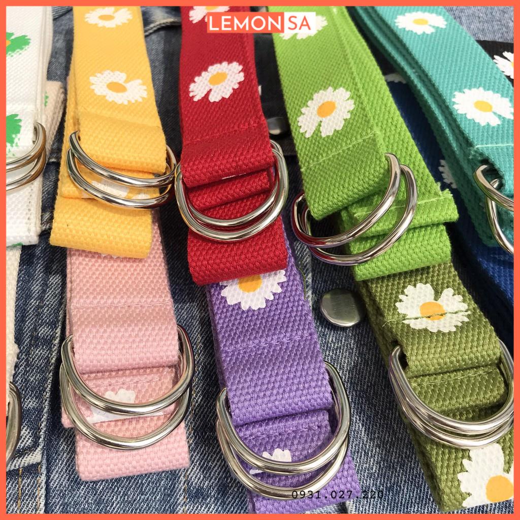Thắt lưng hoa cúc dây lưng thời trang vải canvas Daisy Canvas Belt - Mã TL001