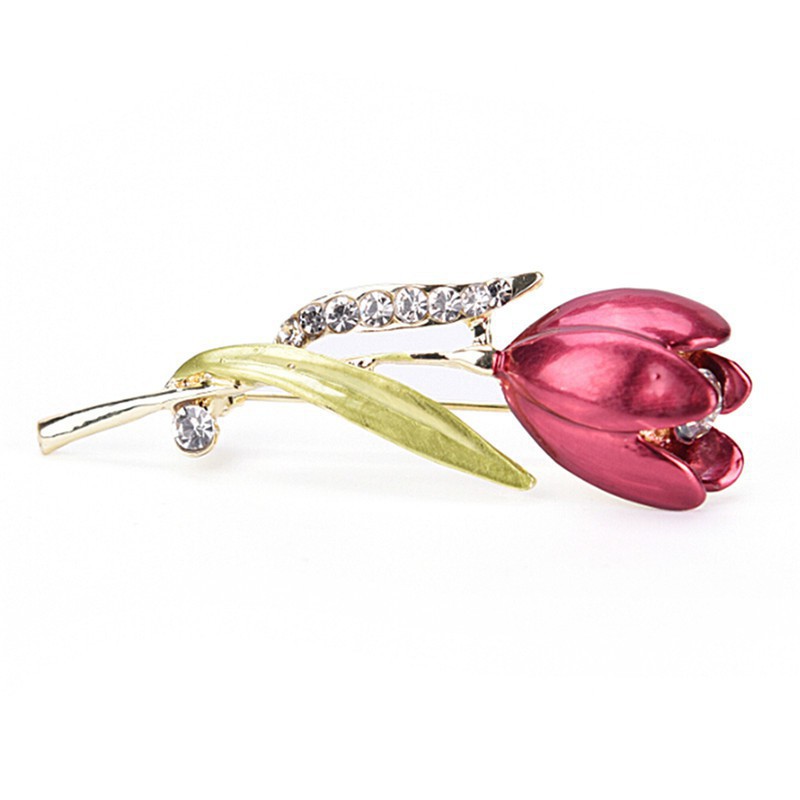 Trâm Cài Áo Hình Hoa Tulip Đính Pha Lê Thanh Lịch