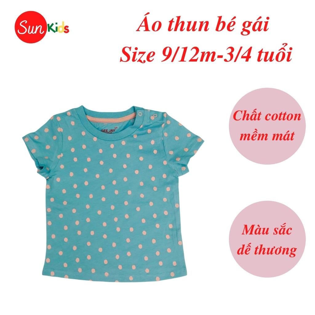 Áo thun cho bé gái, áo phông bé gái chất cotton mềm mát, size 9m - 3/4 tuổi - SUNKIDS
