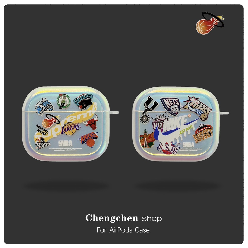 Vỏ Bảo Vệ Hộp Sạc Tai Nghe AirPods3gen 2021 AirPods3 AirPodsPro AirPods2gen Họa Tiết NBA Ốp