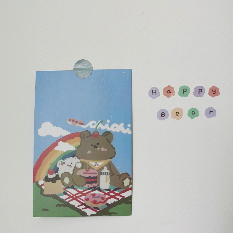 Sticker cute trang trí decor top loader ,Nhãn dán trang trí sổ lưu niệm hình bảng chữ cái màu kẹo xinh xắn ND13