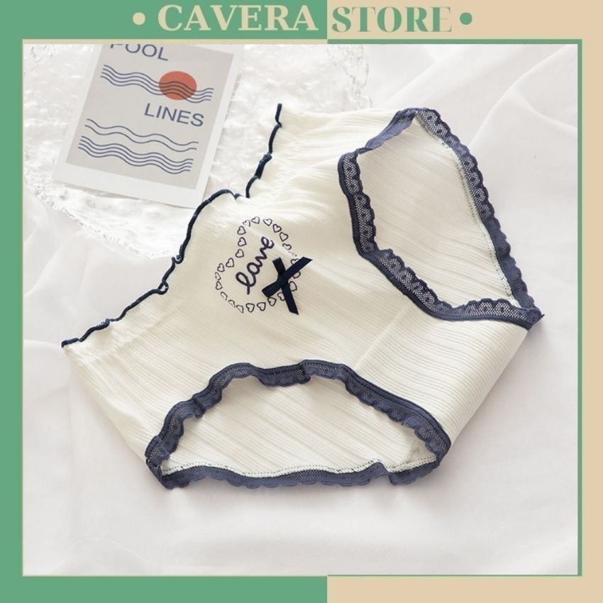 Quần lót nữ cotton viền ren Cao Cấp, Quần chip nữ nhiều họa tiết cực xinh L396