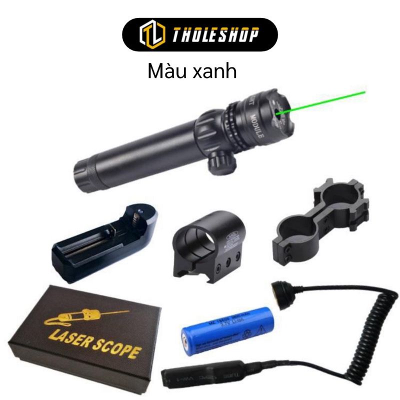 Đèn Laser Tia Xanh Đỏ Siêu Sáng Chống Nước Pin Sạc