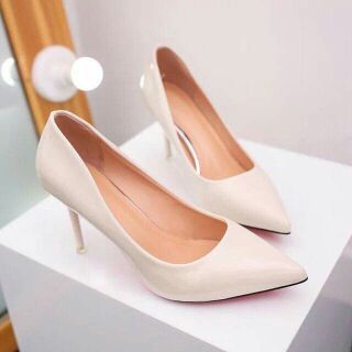 Cao gót Calla đế đỏ màu nude da 7p