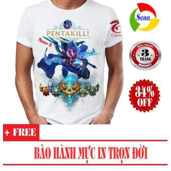 Áo thun 3D Liên Minh Huyền Thoại Master Yi Kiếm Sĩ Vũ Trụ YI01 (Trắng)