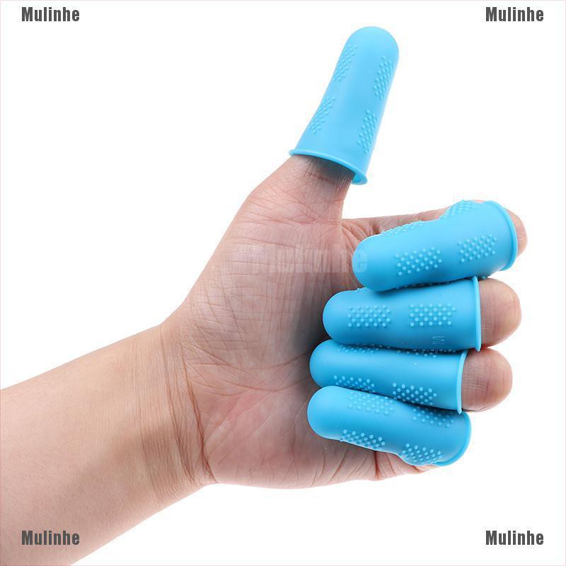 Bộ 5 Vỏ Bọc Bảo Vệ Ngón Tay Bằng Silicon Cách Nhiệt Chống Đứt Tay Chống Trượt