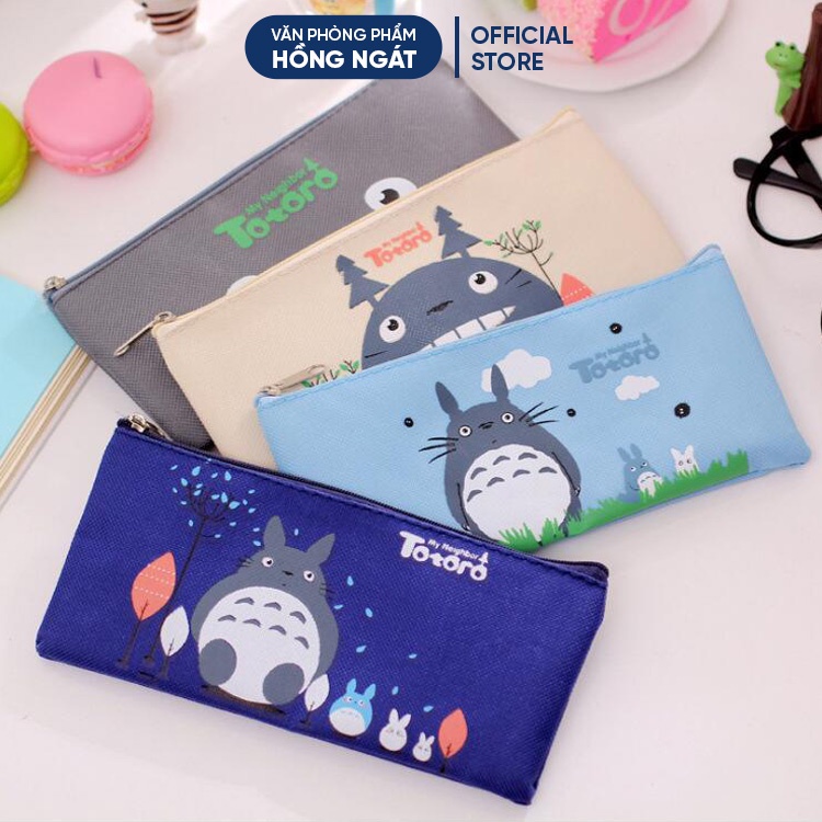 Túi đựng bút vải Totoro, túi đựng bút cute dễ thương giá rẻ, đồ dùng học tập văn phòng phẩm TB02