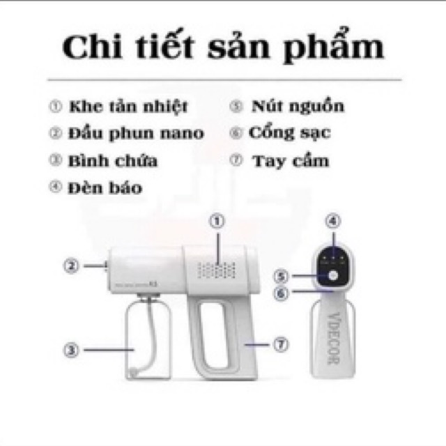 sẵn hàng - Súng phun sương khử khuẩn nano k5