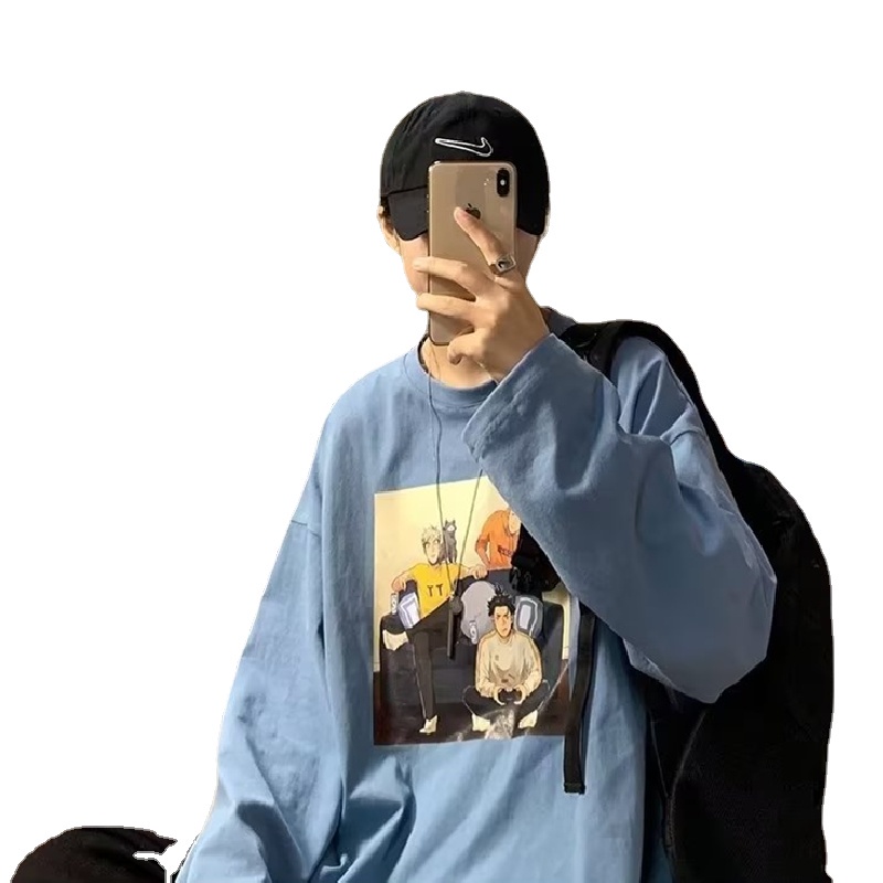 Áo Thun Dáng Rộng In Họa Tiết Hoạt Hình Phong Cách Hip Hop Hàn Quốc Thời Trang Cho Nam Và Nữ size M-5XL