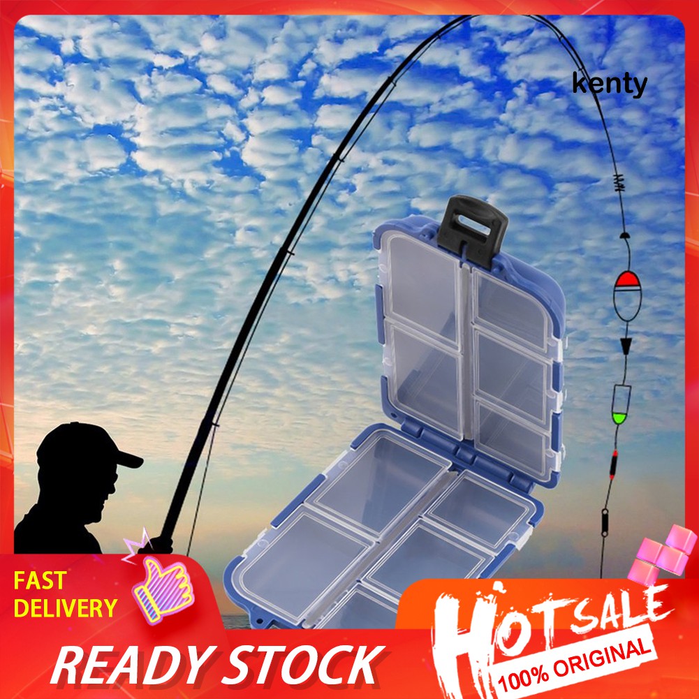 Kt KT☀Hộp Đựng Móc Câu Cá 10 Ngăn Tiện Lợi