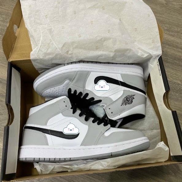 Giày sneaker jordan AF1 cao cấp full bill box, giày thể thao nam nữ JD đẹp cổ cao màu xám giá rẻ phối đồ cực chất M22 Tế