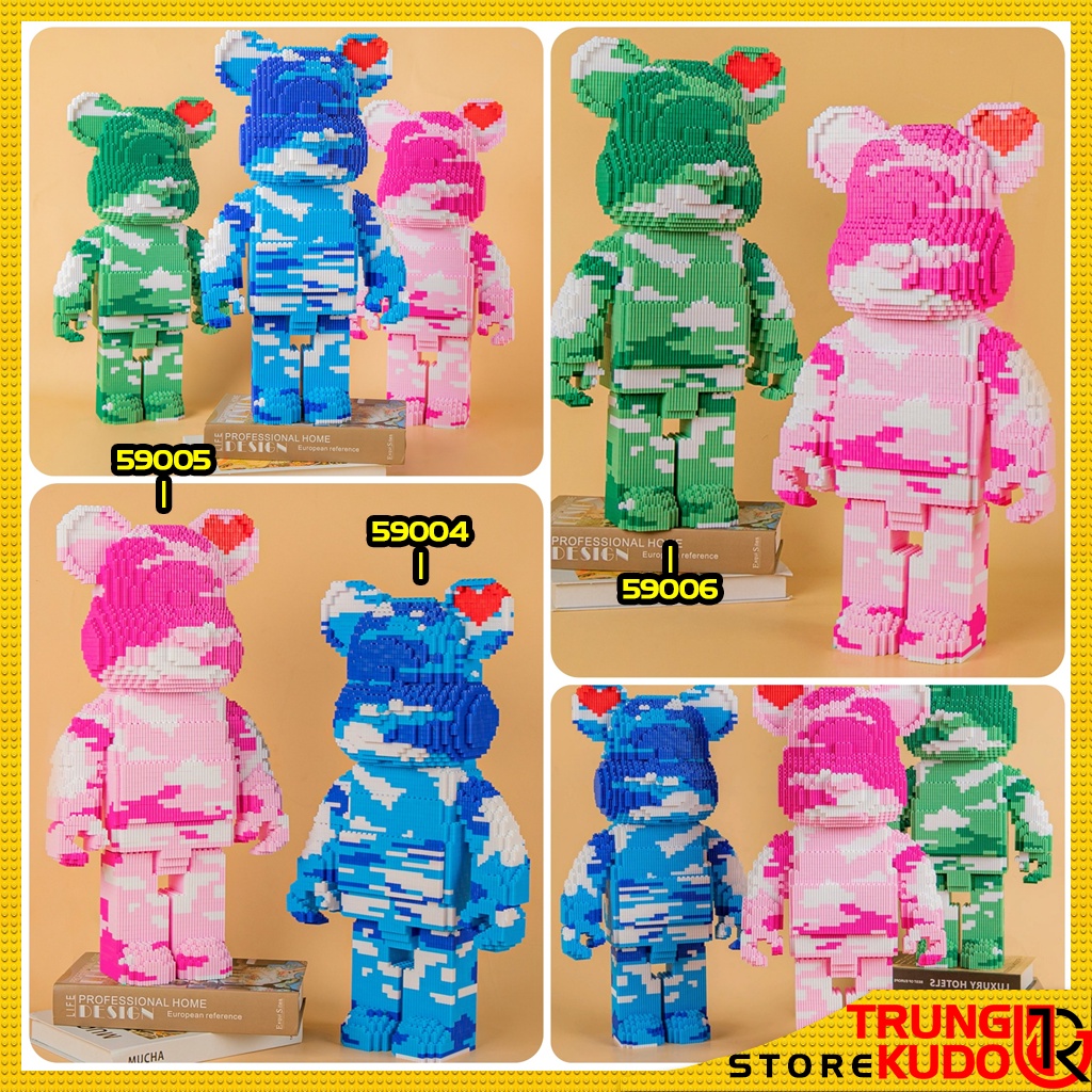 Gấu Bearbrick to mô hình Bearbrick 50cm dạng đồ chơi xếp hình dùng làm quà tặng, đồ decor