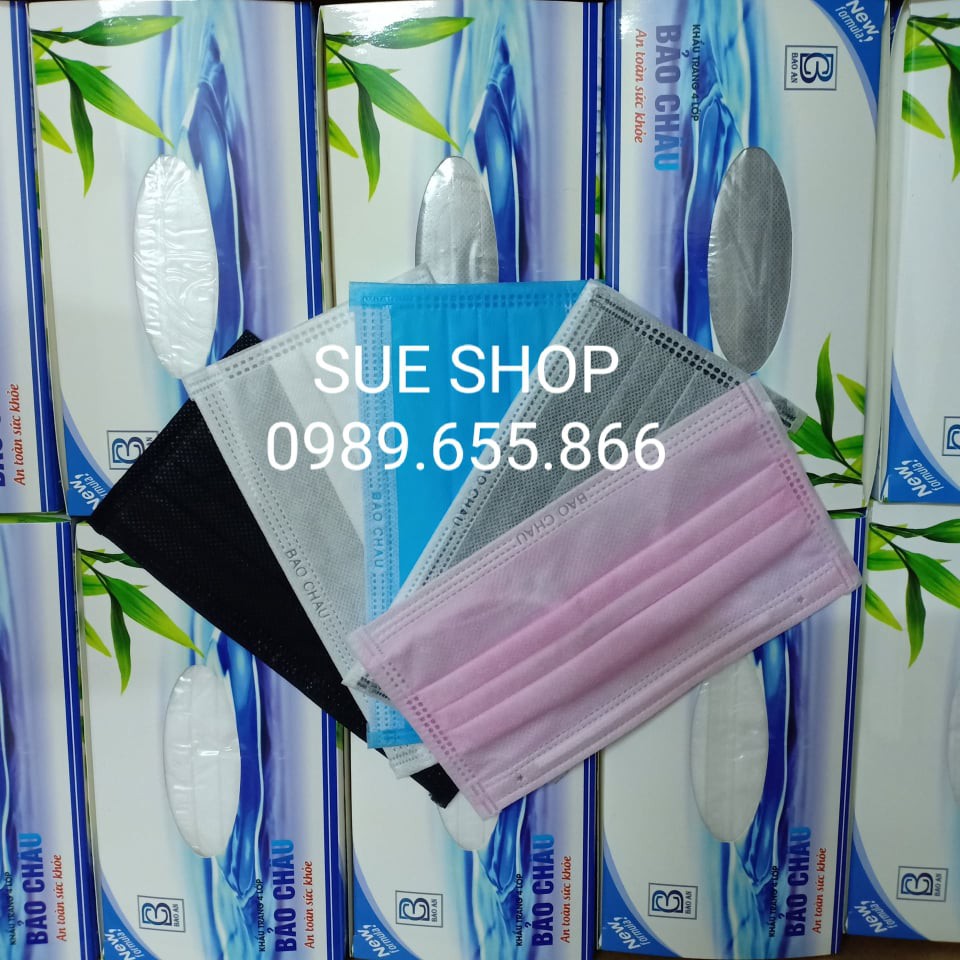 Khẩu trang y tế 4 lớp Bảo Châu (Hộp 50 cái) | BigBuy360 - bigbuy360.vn