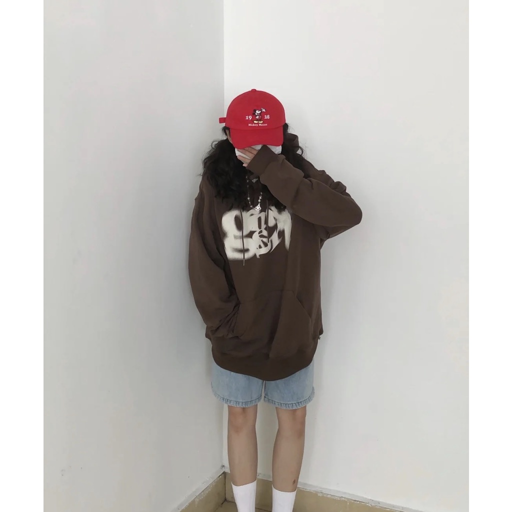 Áo hoodie dáng rộng in chữ phong cách đường phố | BigBuy360 - bigbuy360.vn