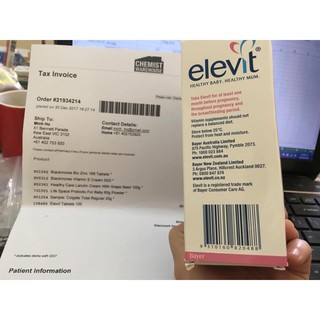 Elevit của Úc hộp 100 viên