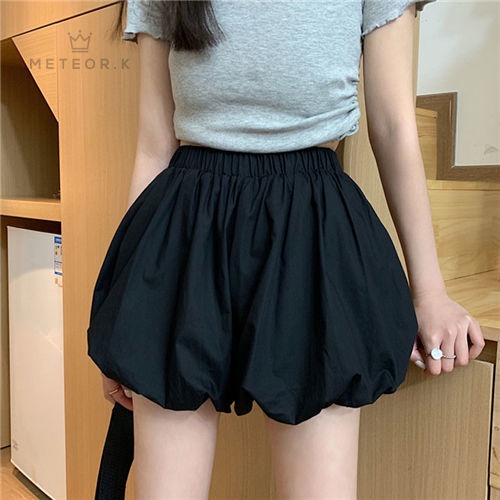 Quần short chữ A cạp cao ống phồng mới