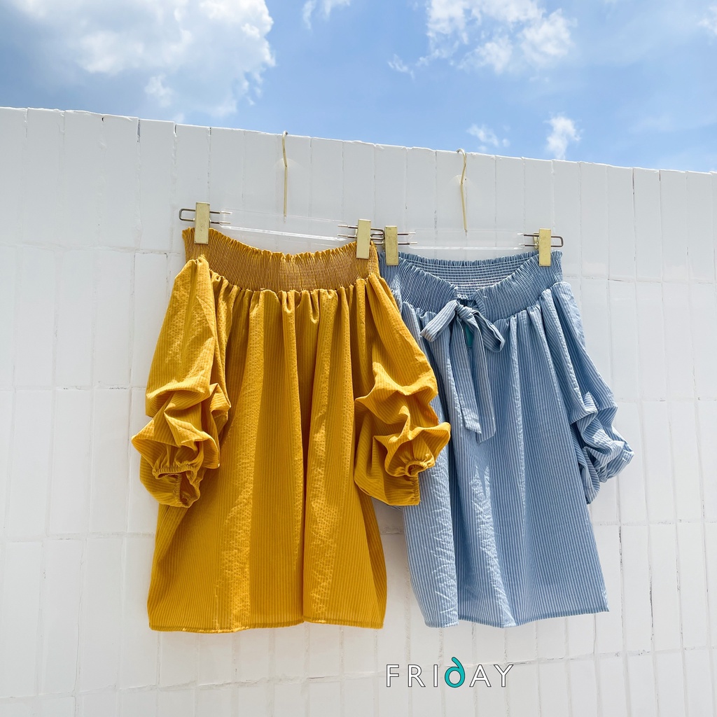 Áo trễ vai nơ cổ Friday